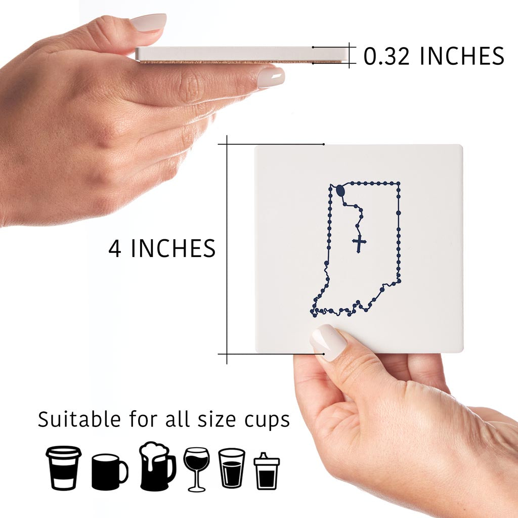 Indiana Pattern Coaster Square  Drink Coaster-4"x4"