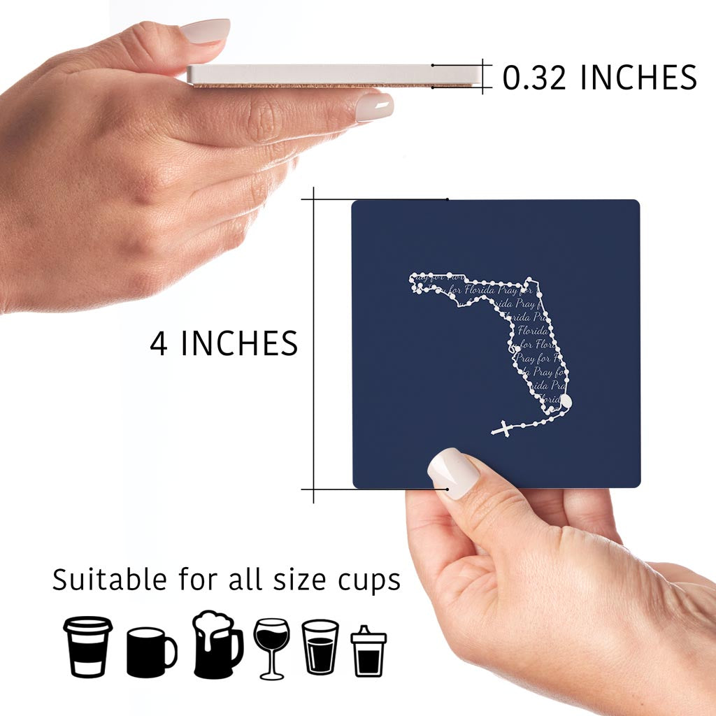 Florida Pattern Coaster Square  Drink Coaster-4"x4"