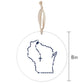 Wisconsin Catholic Rosary Large Ornament/Hanging Sign Round-8"x8" Blue